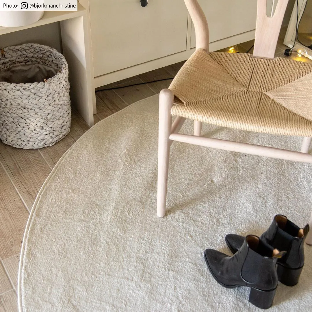 Rund tæppe - Sunayama (hvid)