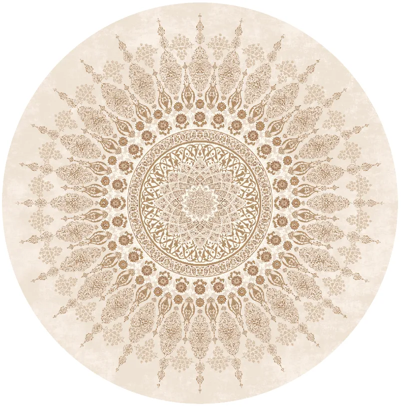 Rundt tæppe - Sandrigo (beige)