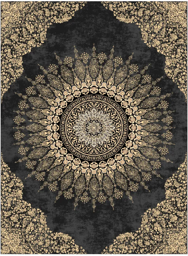 Wilton-tæppe - Sandrigo (sort/guld)