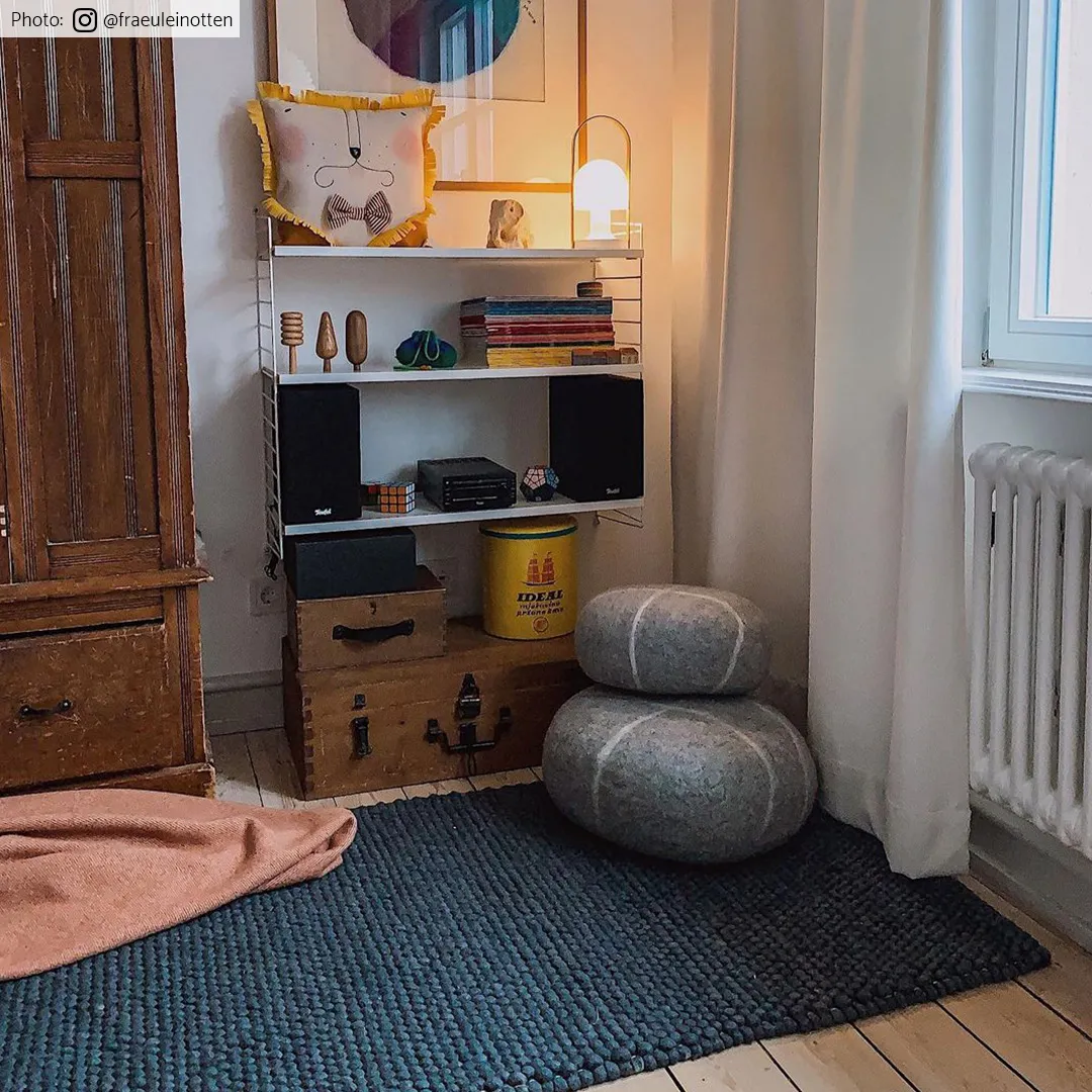 Uldtæppe - Avafors (mørkegrå)