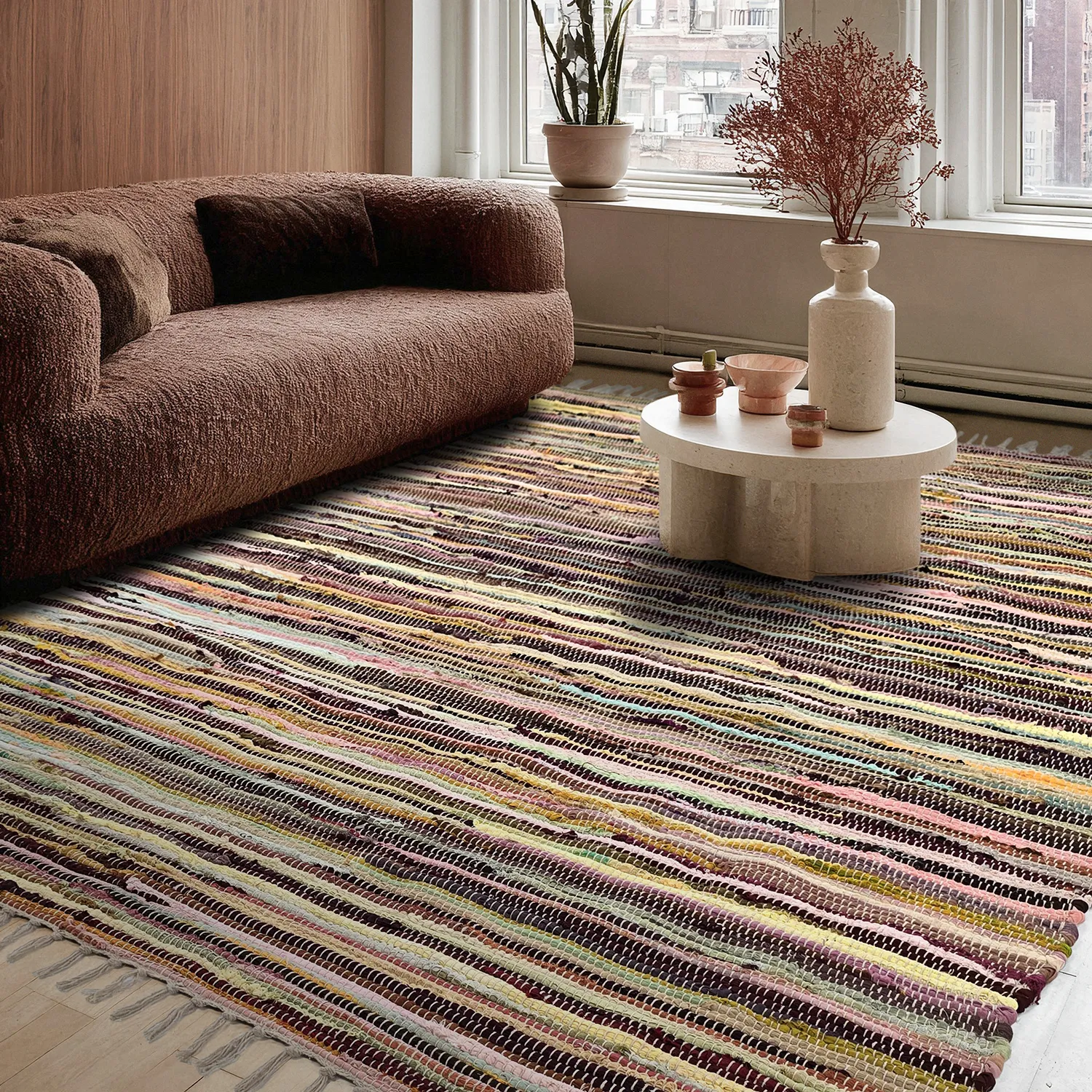 Kludetæppe - Happy (gul/multi)