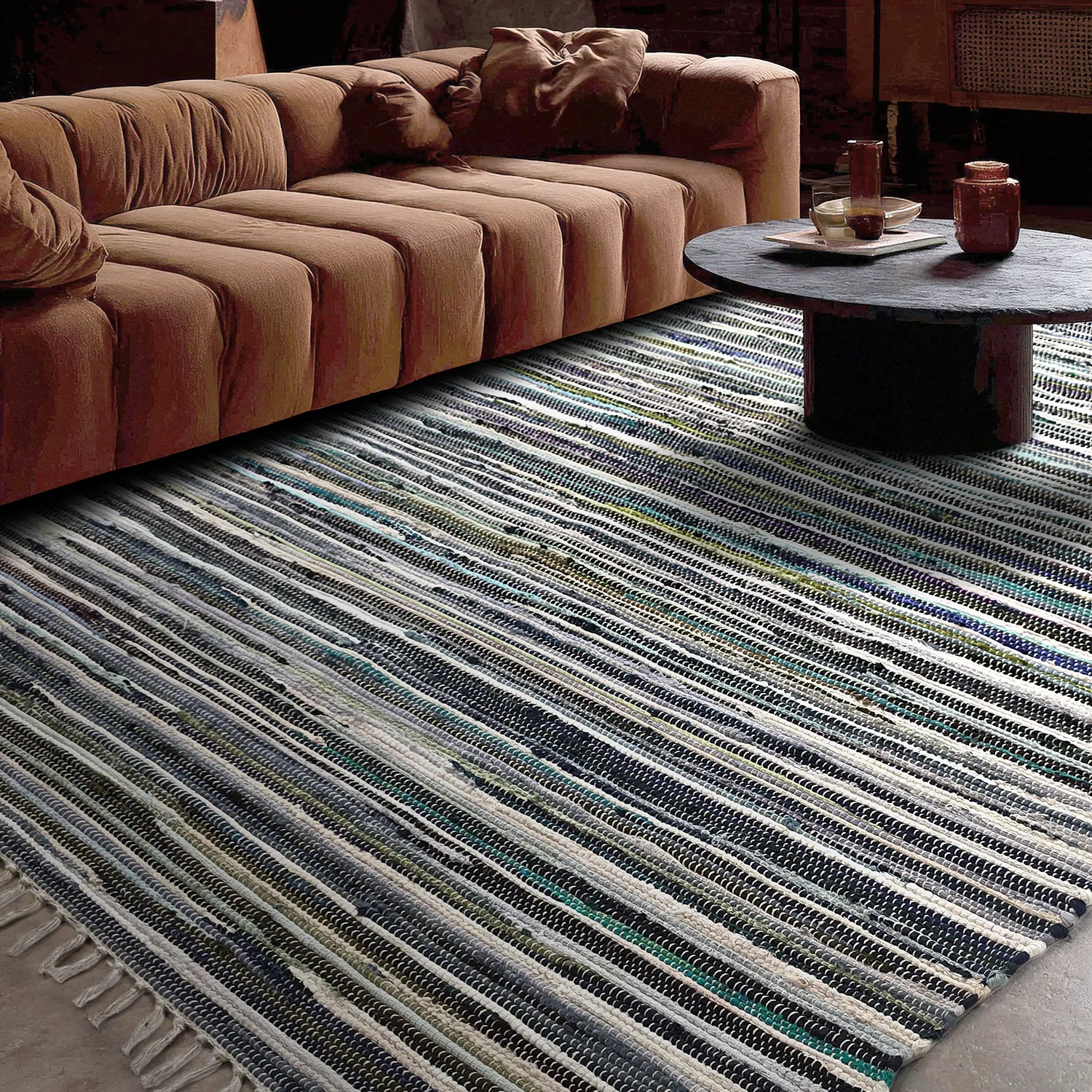 Kludetæppe - Home (blå/multi)