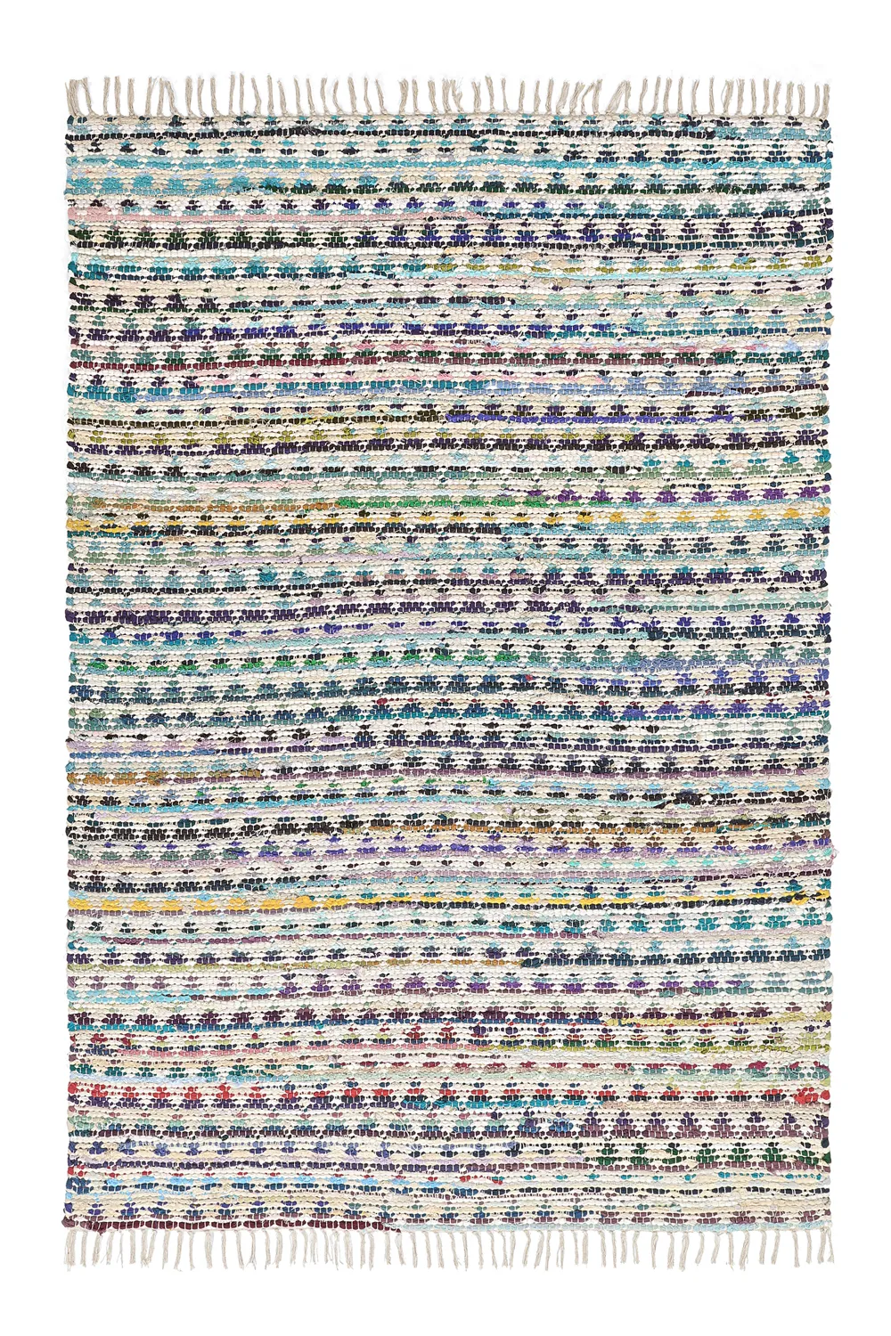 Kludetæppe - Lindby (blå/multi)