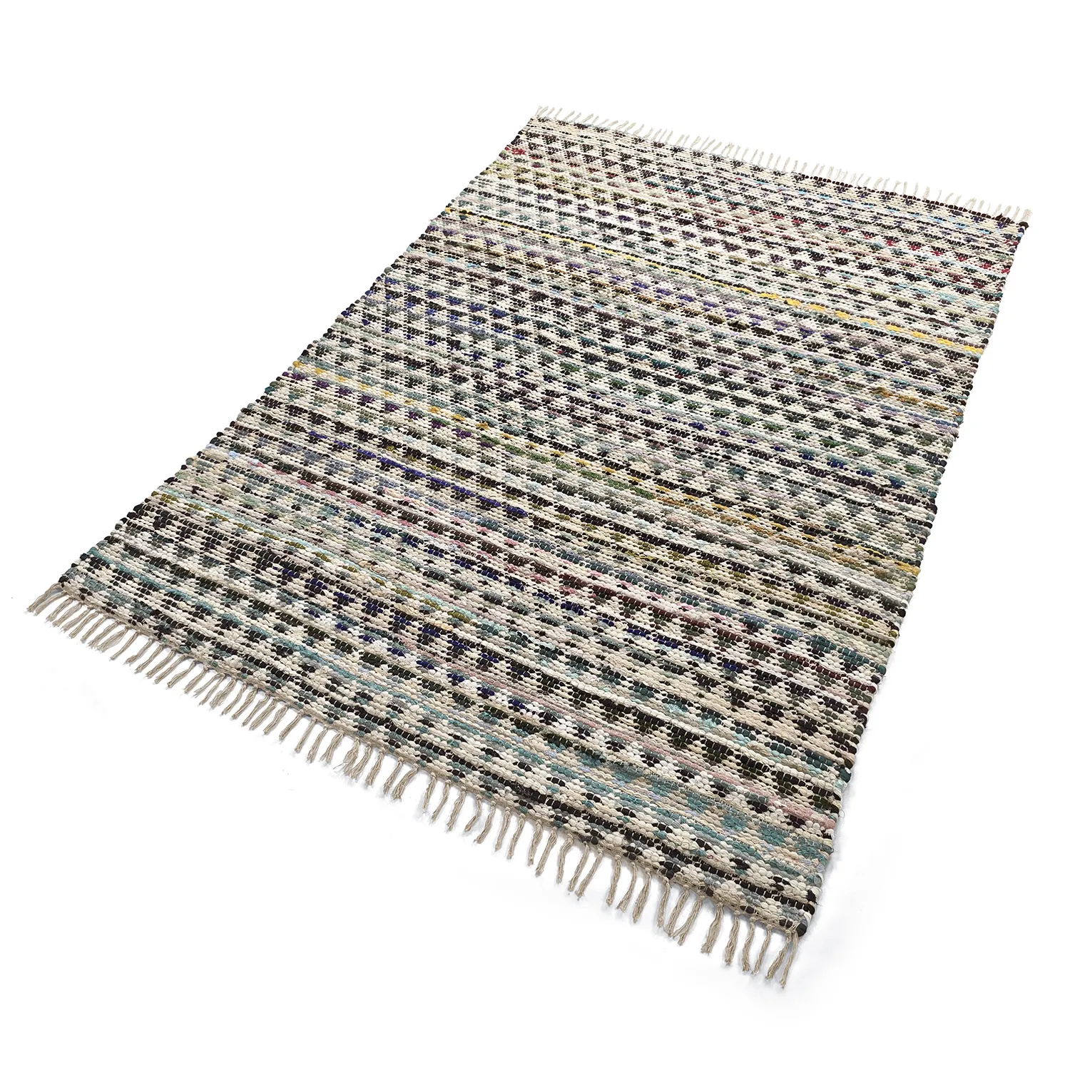 Kludetæppe - Lindby (blå/multi)