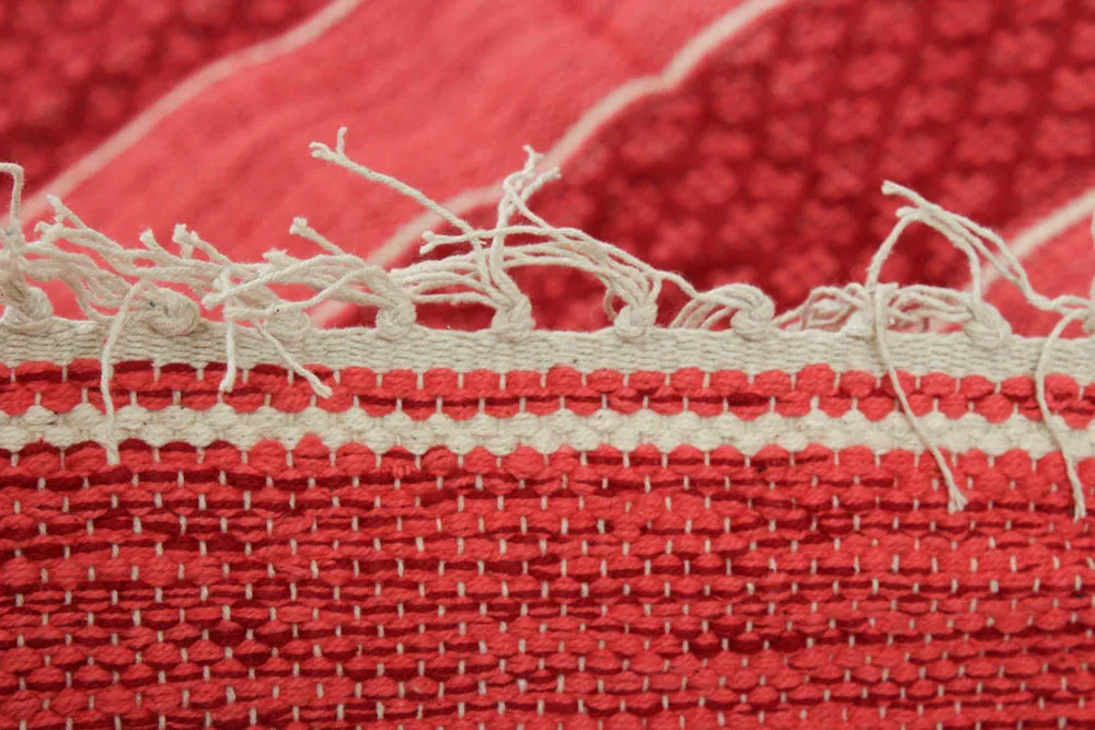 Kludetæppe - Visby (rød)