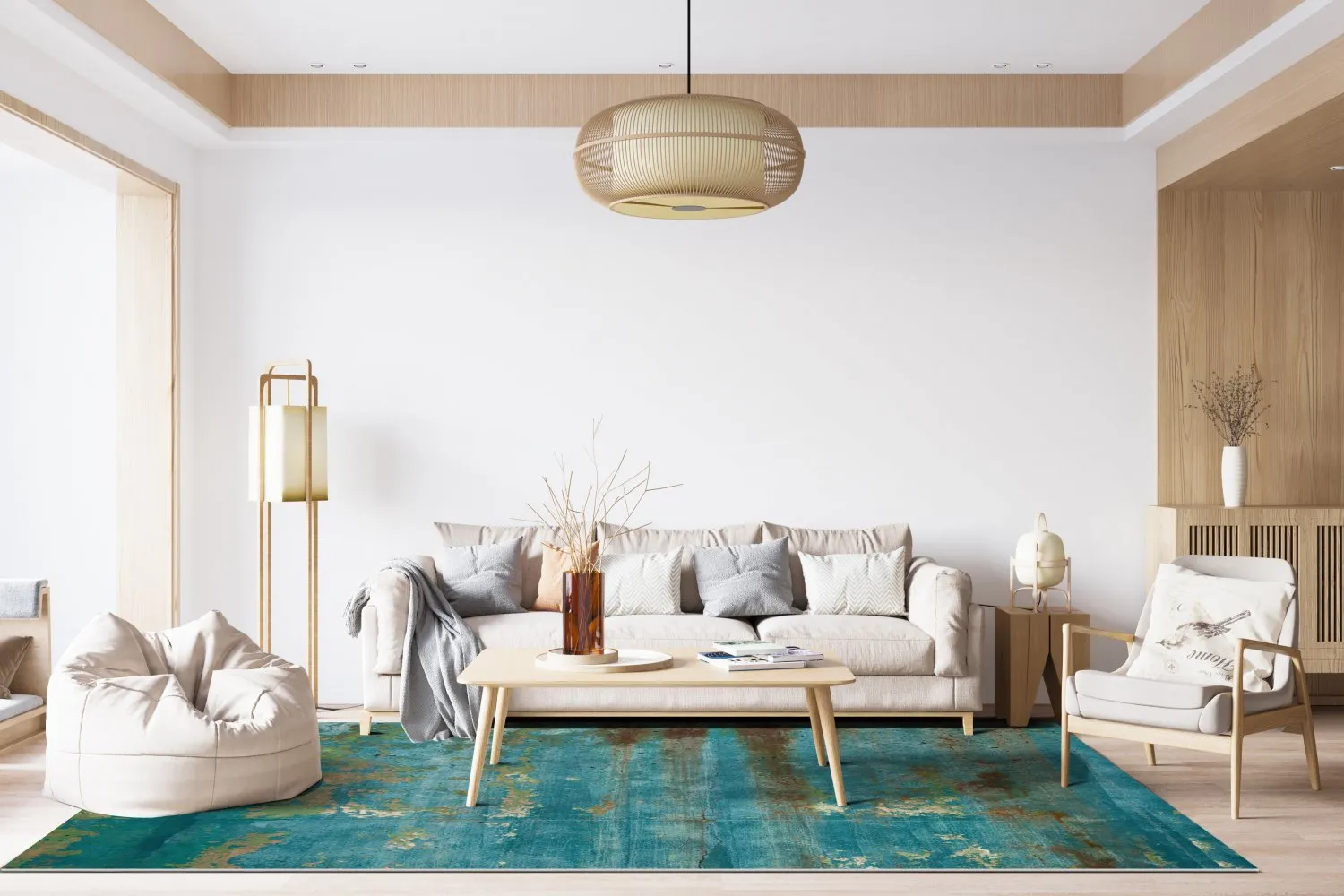 Wilton-tæppe - Domont (turkis)