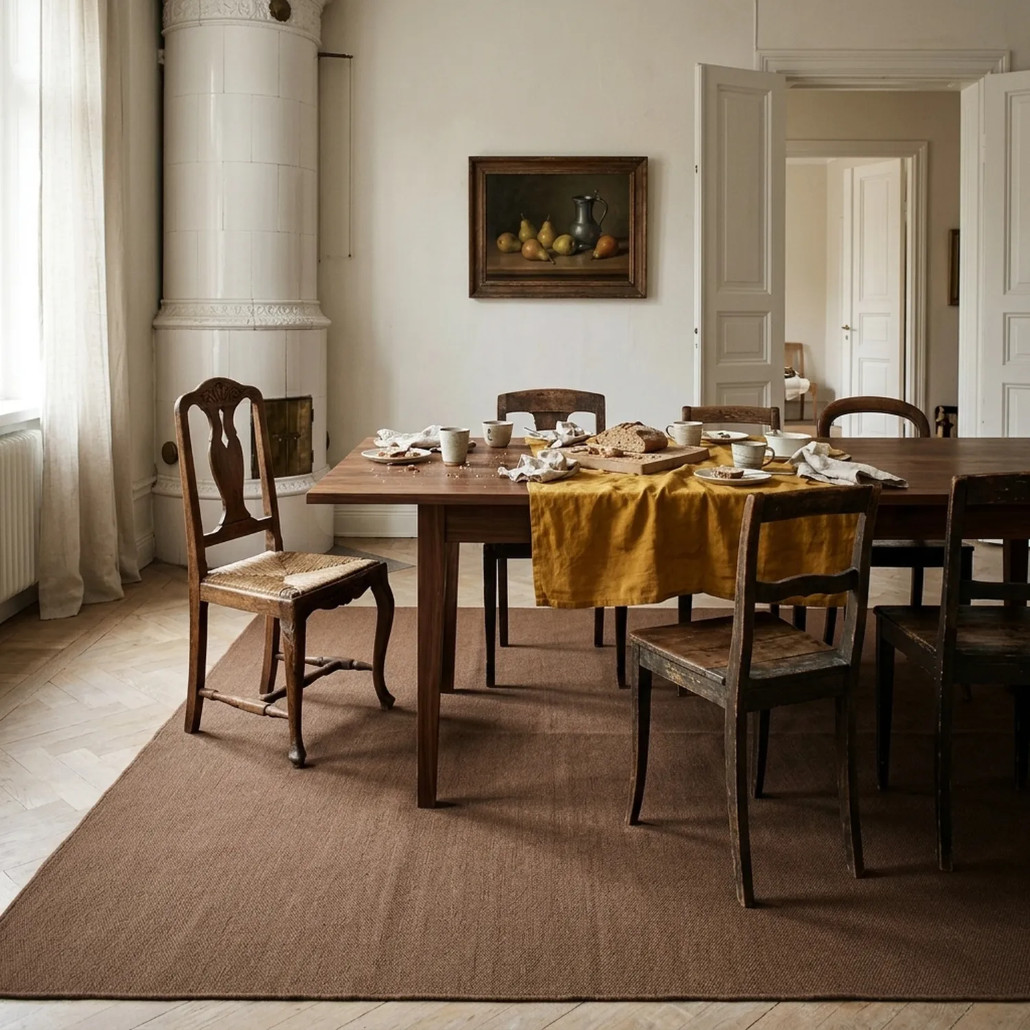 Uldtæppe - Charonne Flat Handloom Wool Premium (brun)