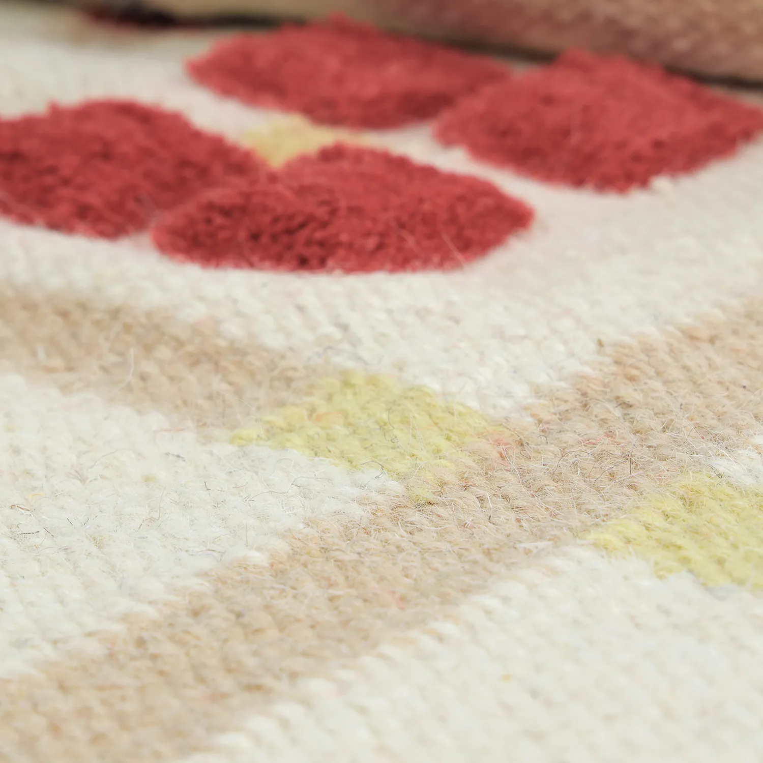 Uldtæppe - Lausanne Flatweave Tufted Premium (hvid/beige)