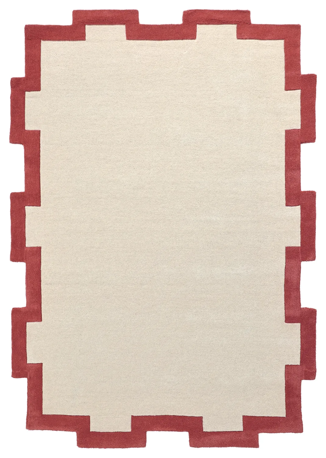 Uldtæppe - Agra Hand Tufted Wool Premium (creme/rød)