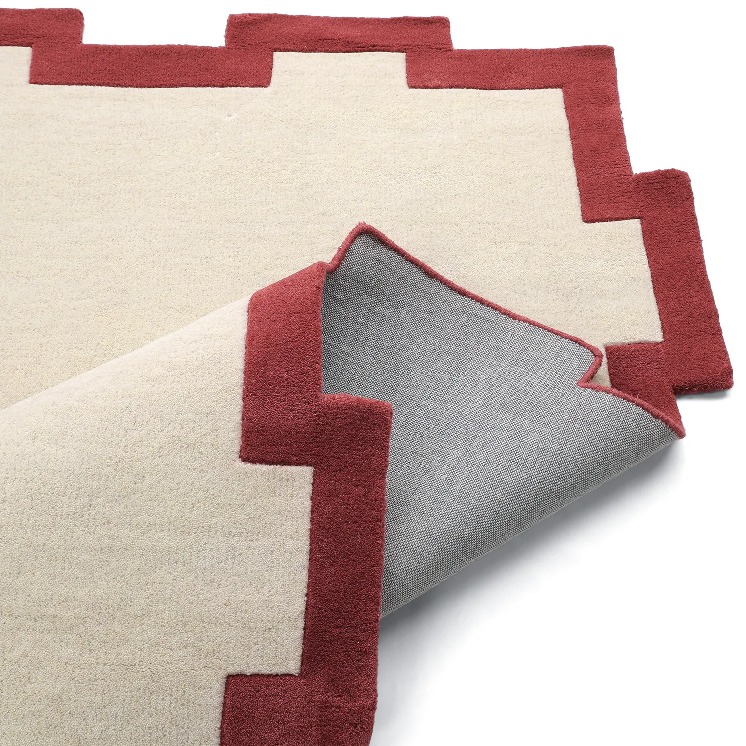 Uldtæppe - Agra Hand Tufted Wool Premium (creme/rød)