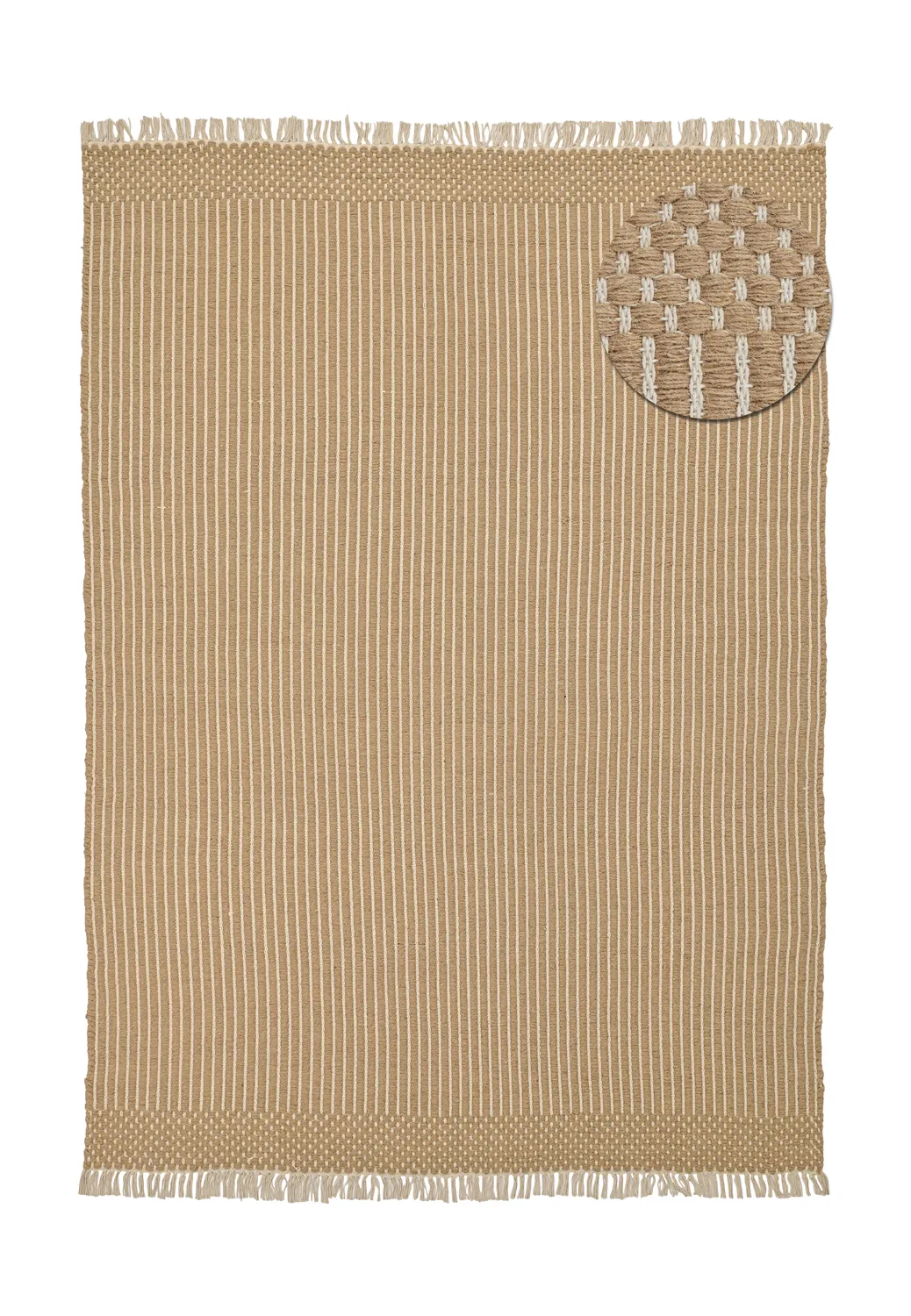 Uldtæppe - Arbil (beige/hvid)