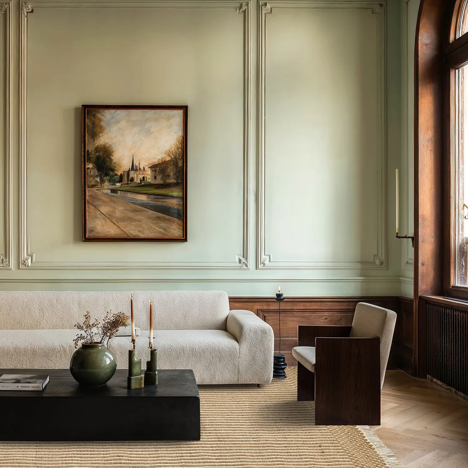 Uldtæppe - Arbil (beige/hvid)