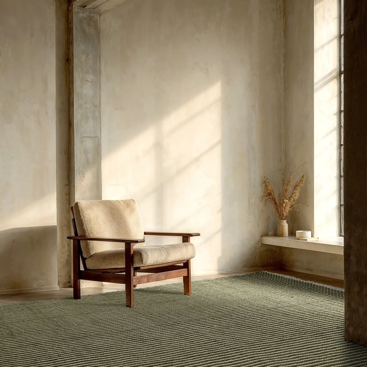 Uldtæppe - Arbil (grøn/hvid)