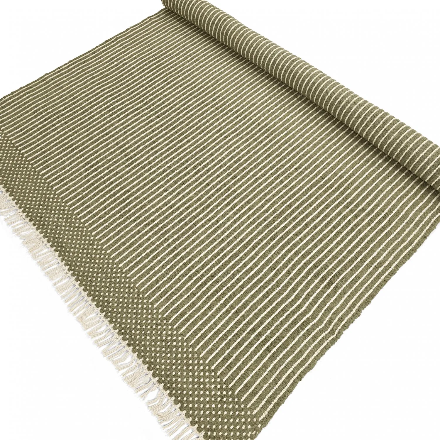 Uldtæppe - Arbil (grøn/hvid)