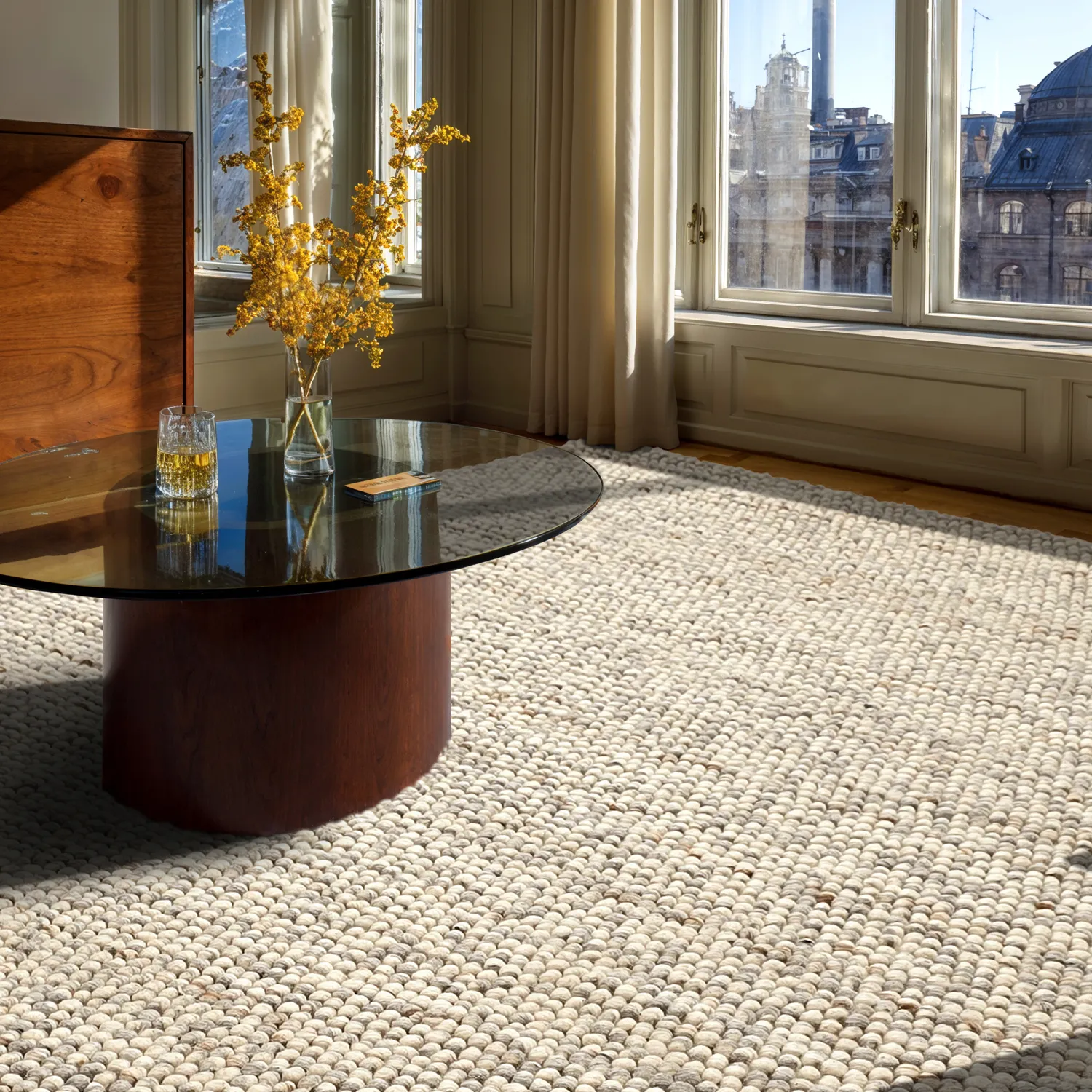 Uldtæppe - Avafors Wool Bubble (grå/beige)