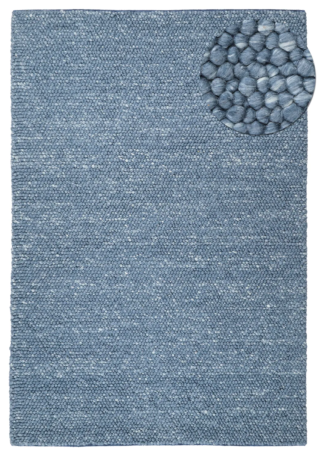 Uldtæppe - Avafors Wool Bubble (marineblå/creme)