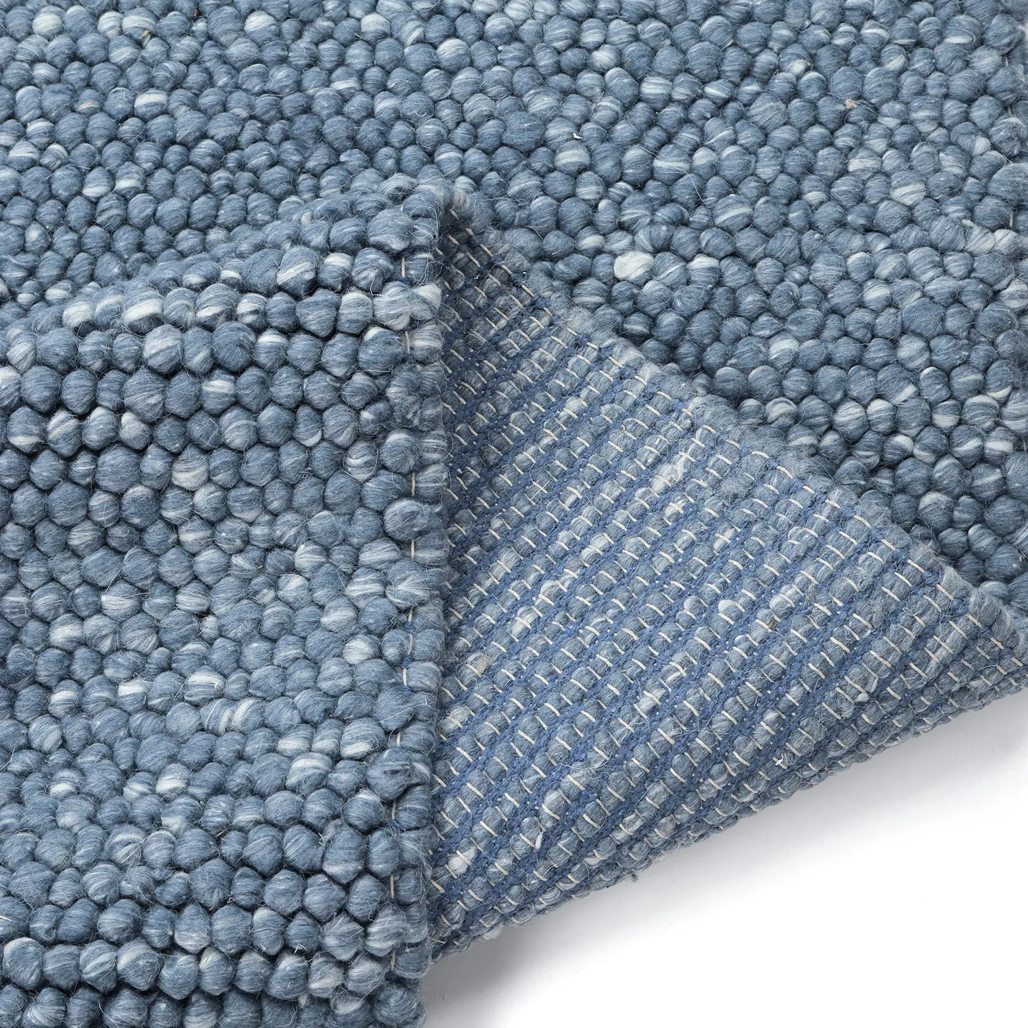 Uldtæppe - Avafors Wool Bubble (marineblå/creme)
