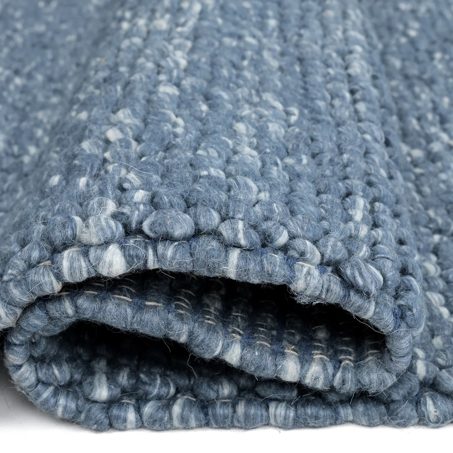 Uldtæppe - Avafors Wool Bubble (marineblå/creme)