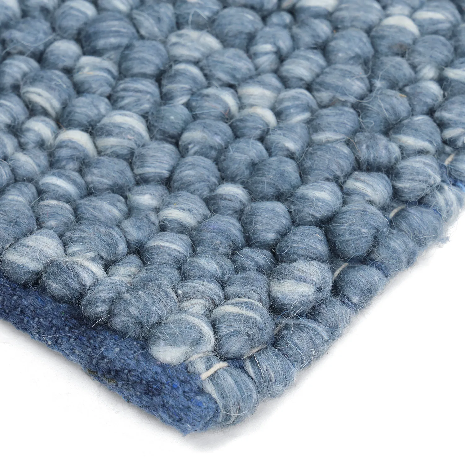 Uldtæppe - Avafors Wool Bubble (marineblå/creme)