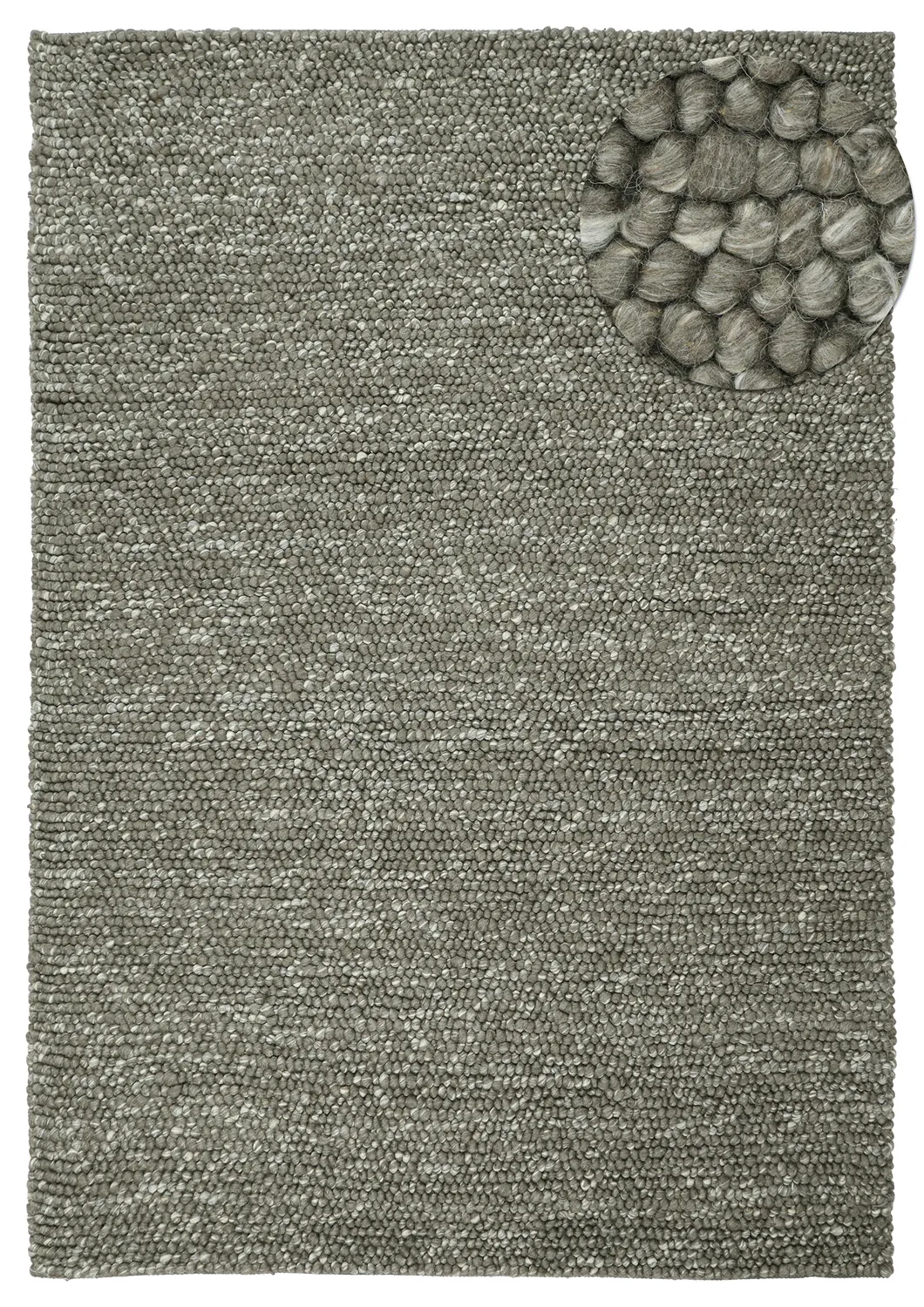Uldtæppe - Avafors Wool Bubble (mosgrøn/creme)