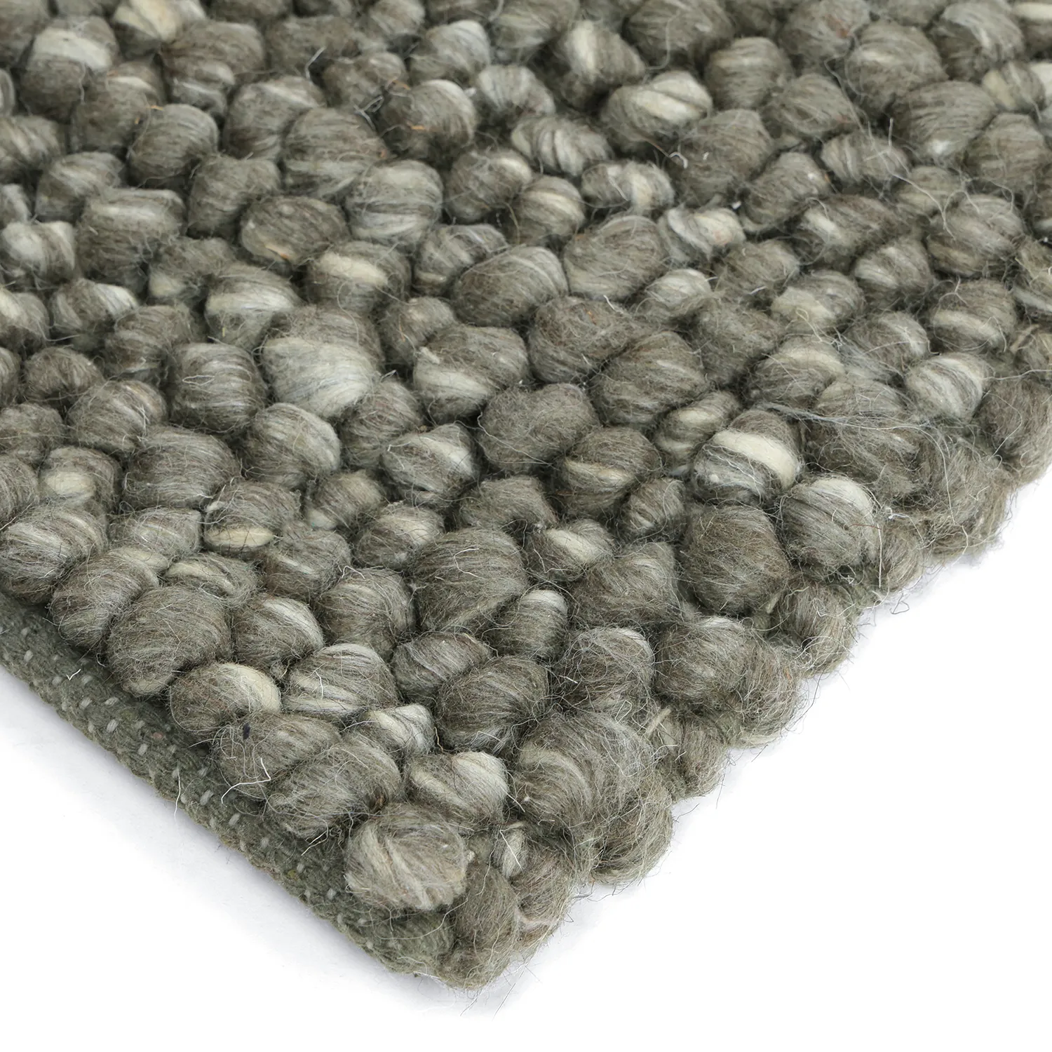 Uldtæppe - Avafors Wool Bubble (mosgrøn/creme)