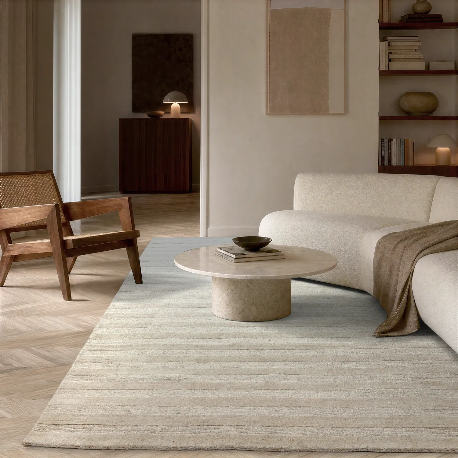 Uldtæppe - Brenta Handloom Wool Premium (fløde)
