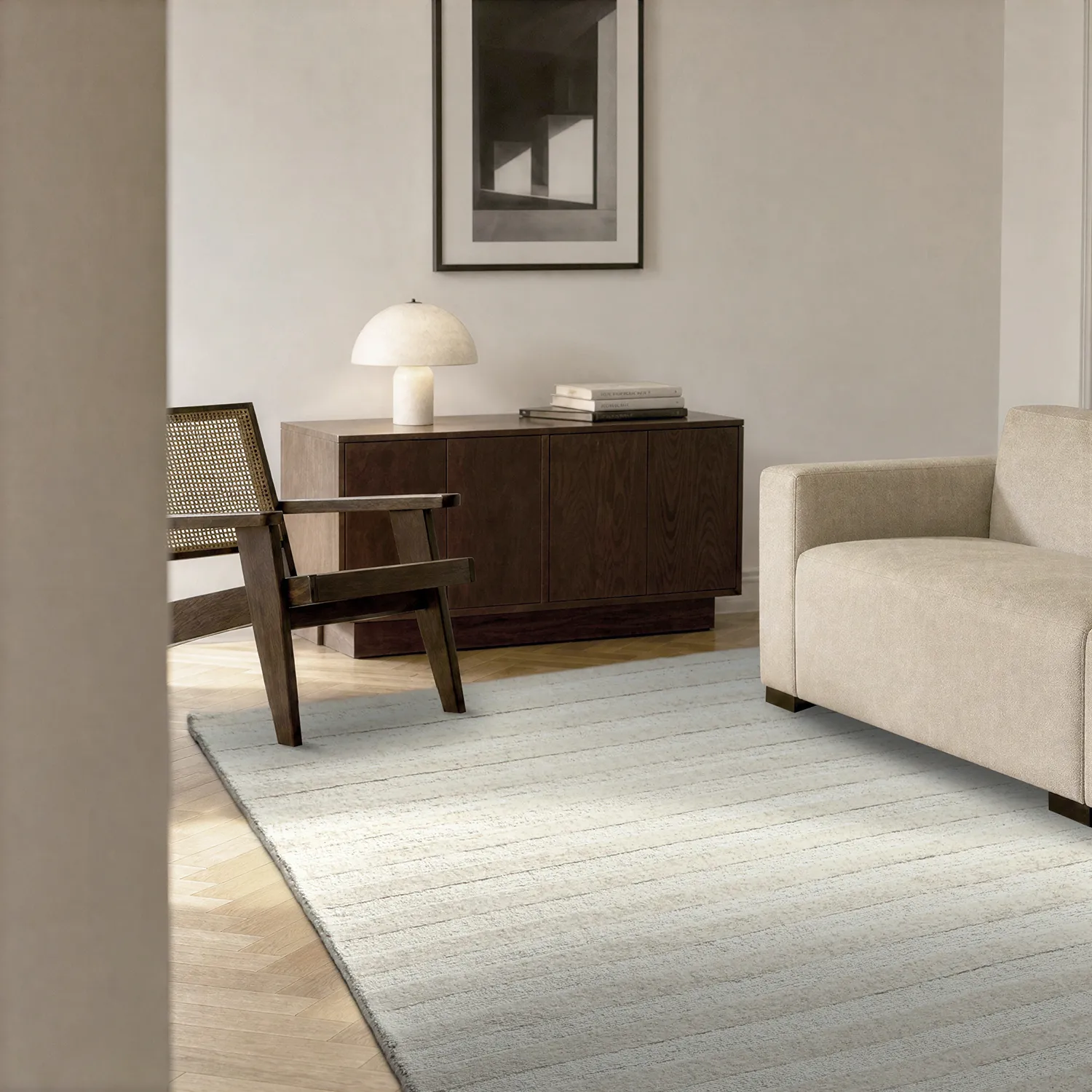 Uldtæppe - Brenta Handloom Wool Premium (fløde)