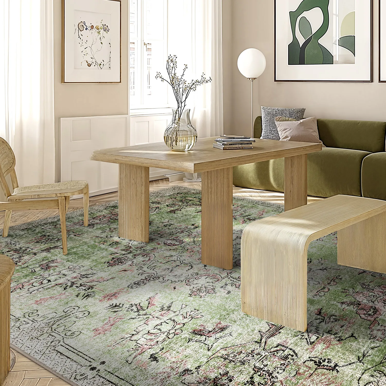 Wilton-tæppe - Rosalie (grøn)