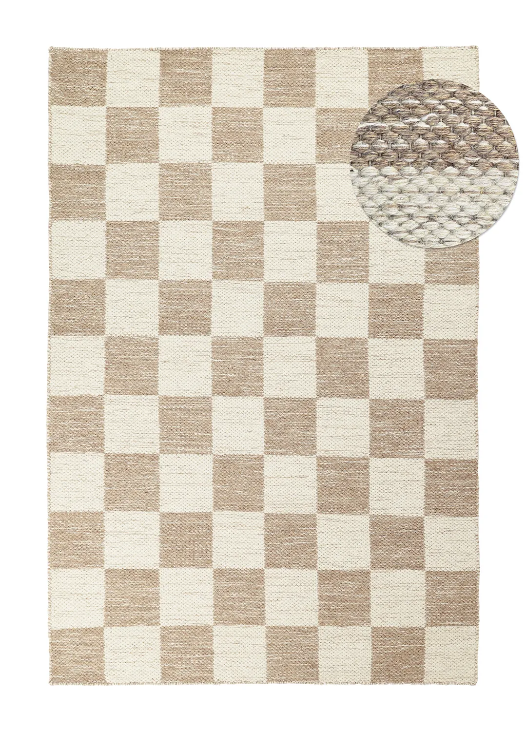 Uldtæppe - Dundee (beige/hvid)