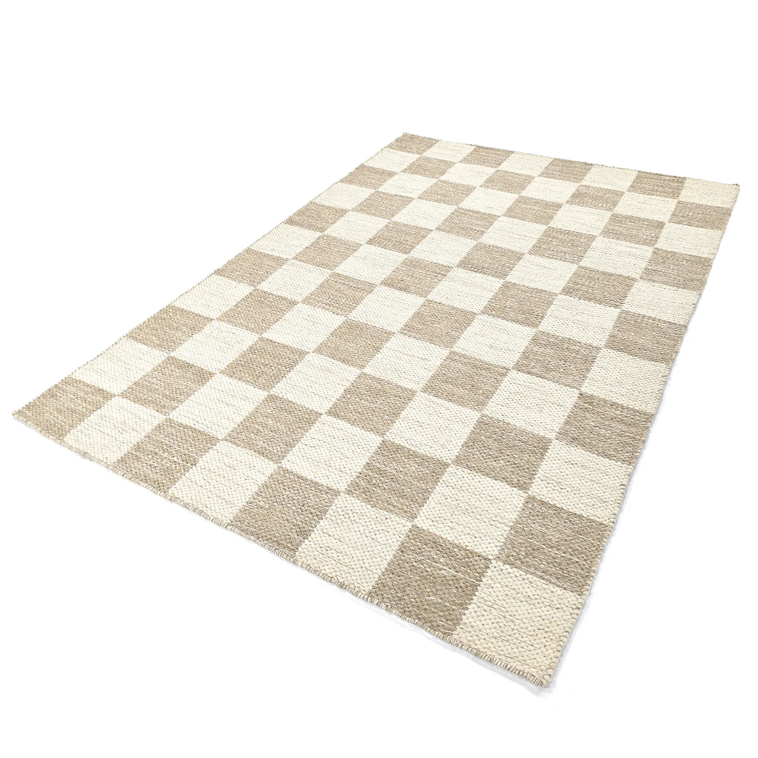 Uldtæppe - Dundee (beige/hvid)