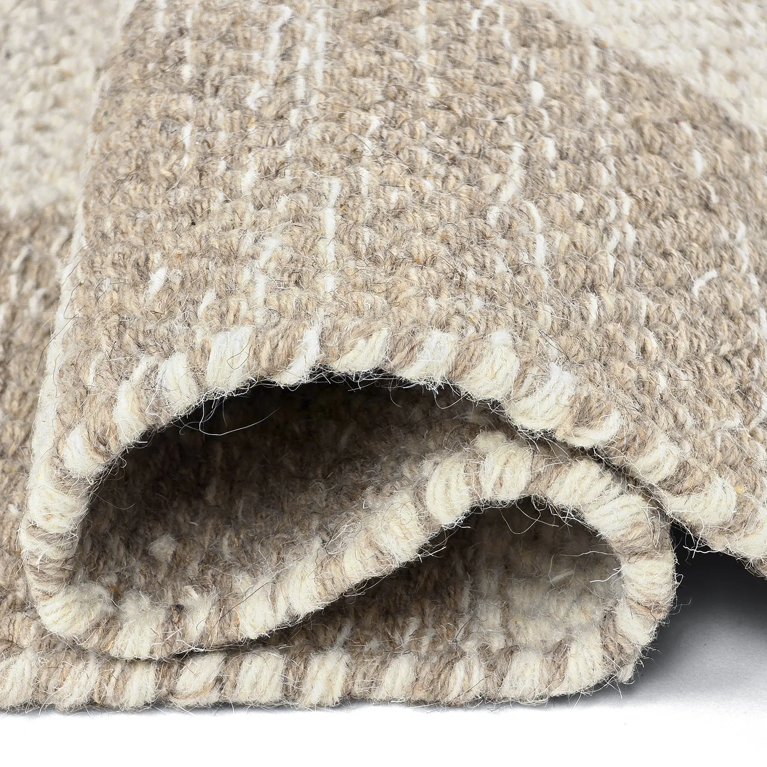 Uldtæppe - Dundee (beige/hvid)