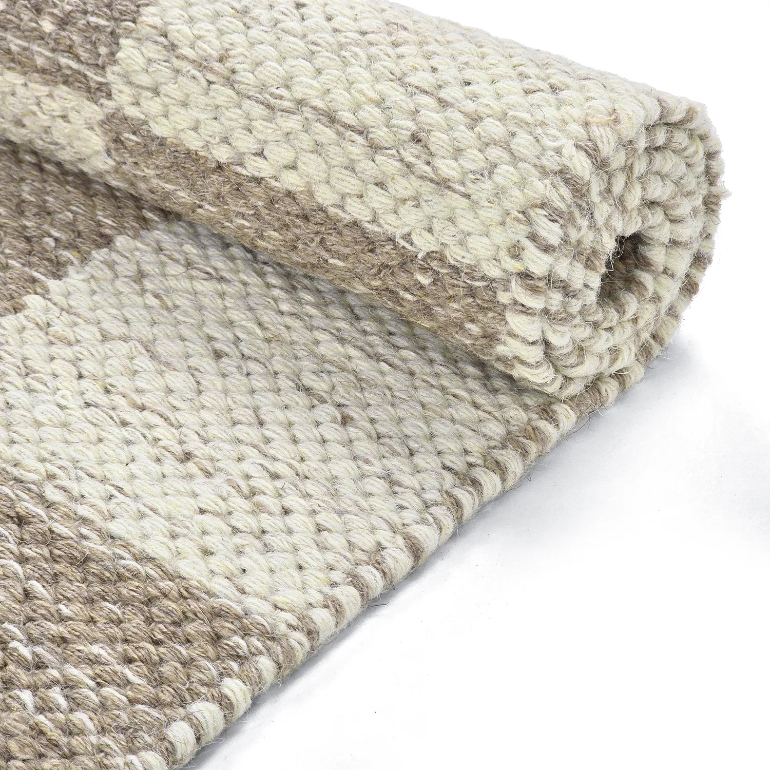 Uldtæppe - Dundee (beige/hvid)