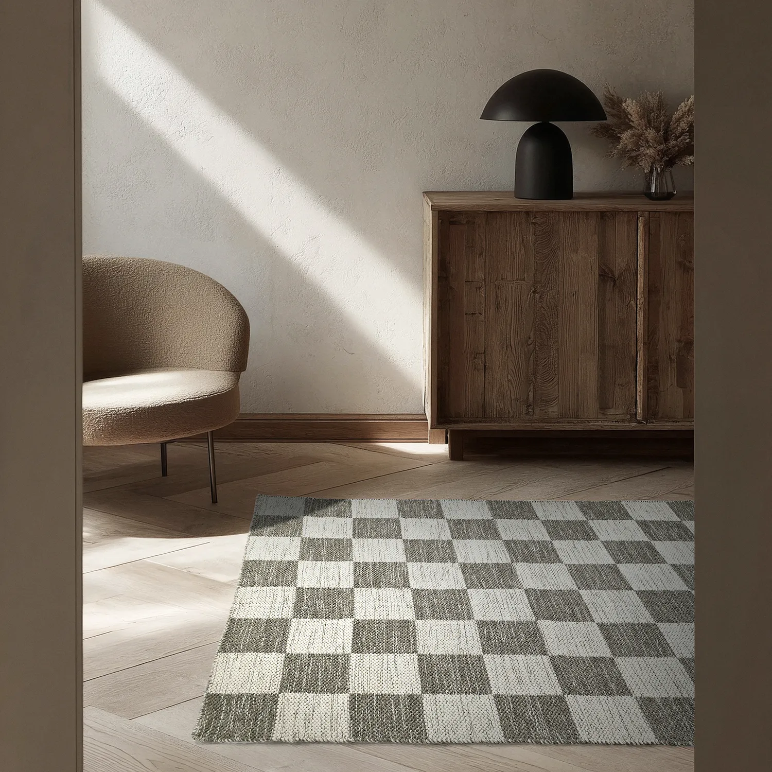 Uldtæppe - Dundee (grå/hvid)