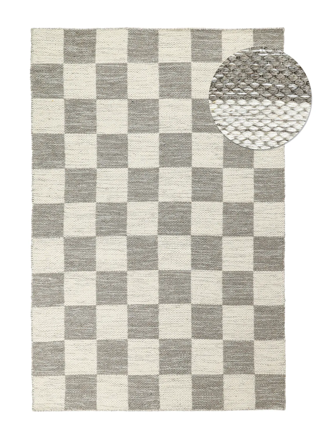 Uldtæppe - Dundee (grå/hvid)