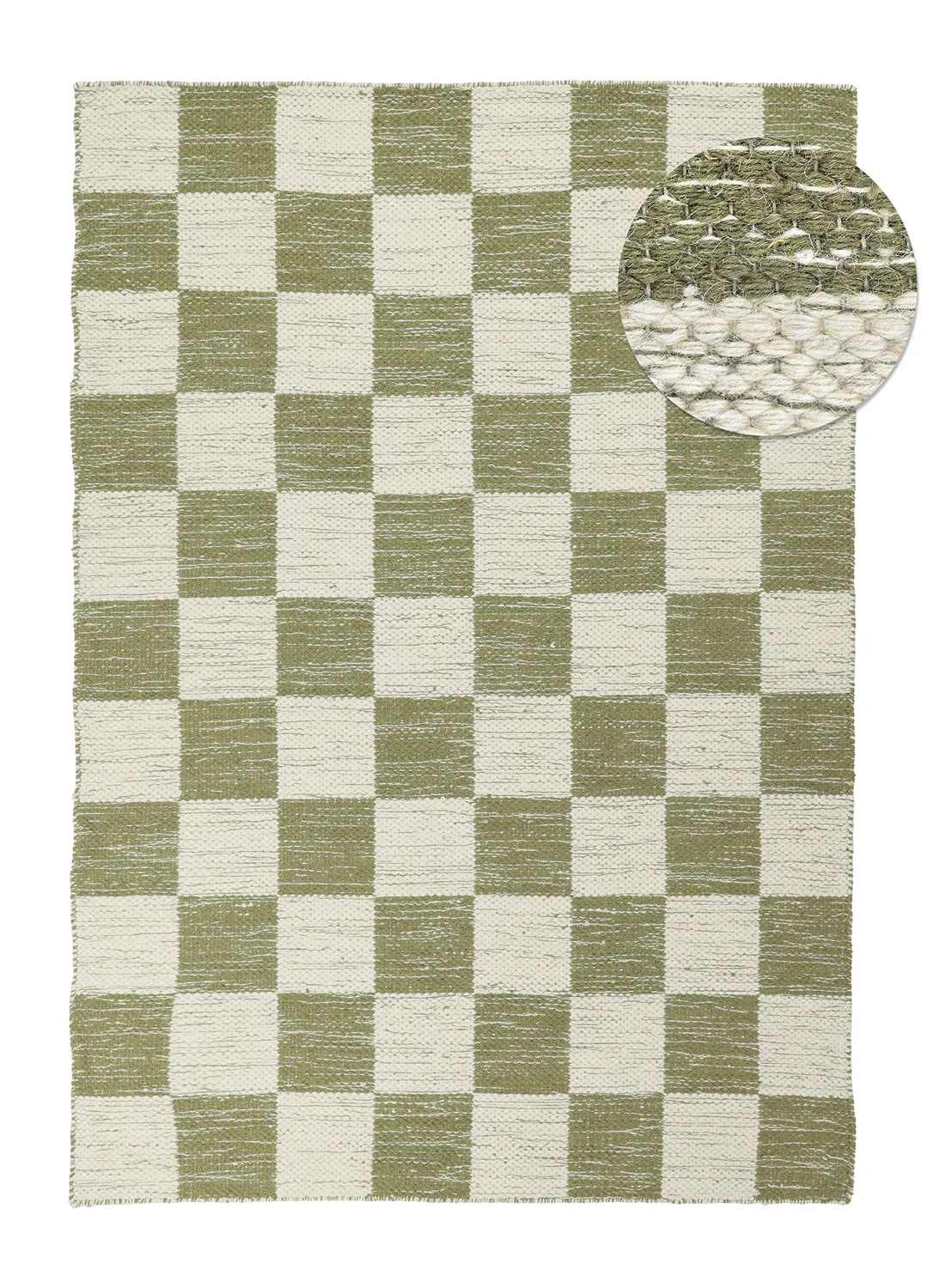 Uldtæppe - Dundee (grøn/hvid)