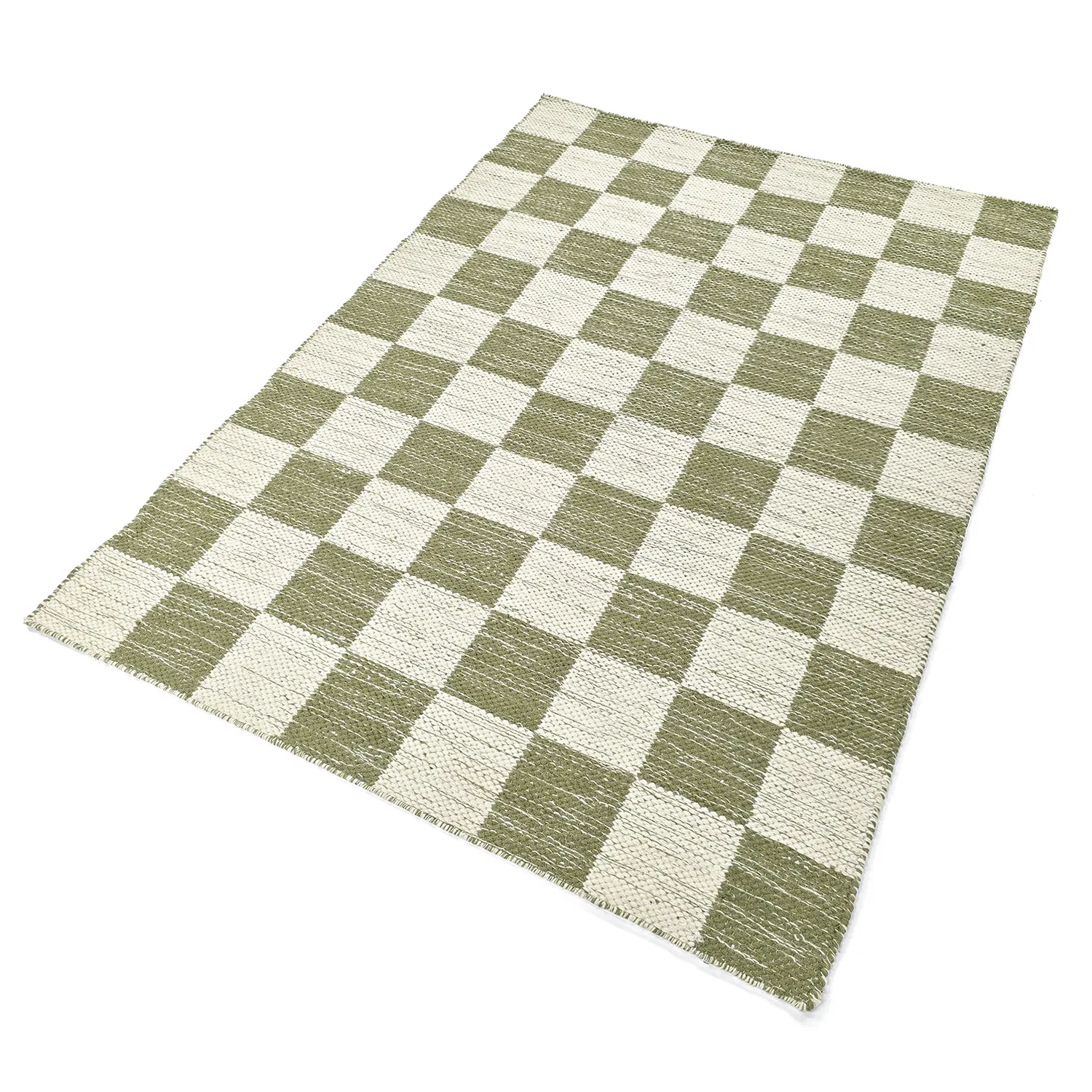 Uldtæppe - Dundee (grøn/hvid)