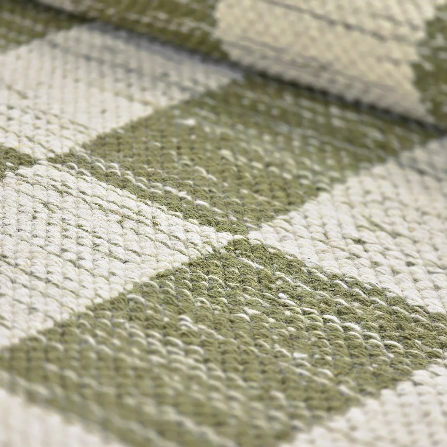 Uldtæppe - Dundee (grøn/hvid)