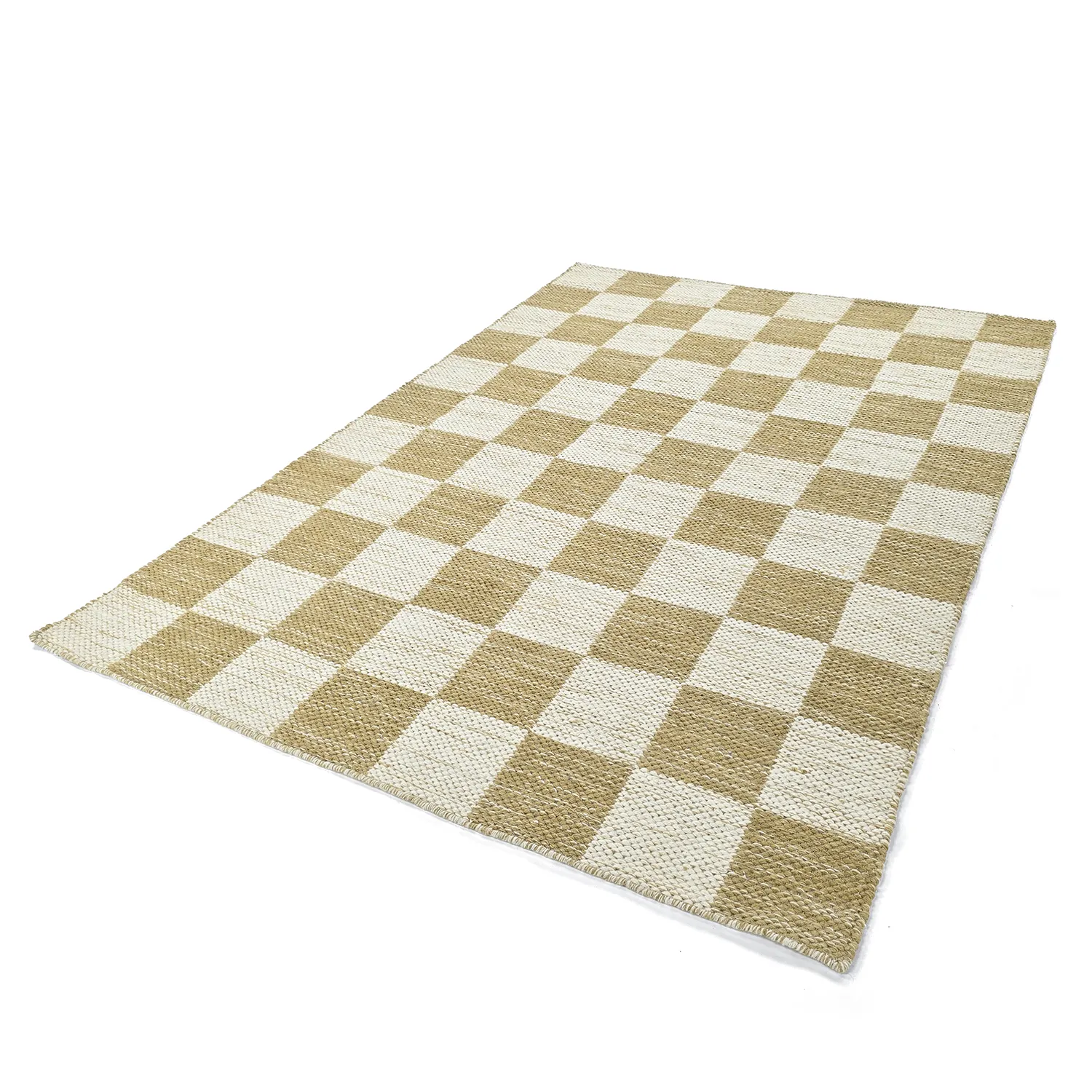 Uldtæppe - Dundee (gul/hvid)