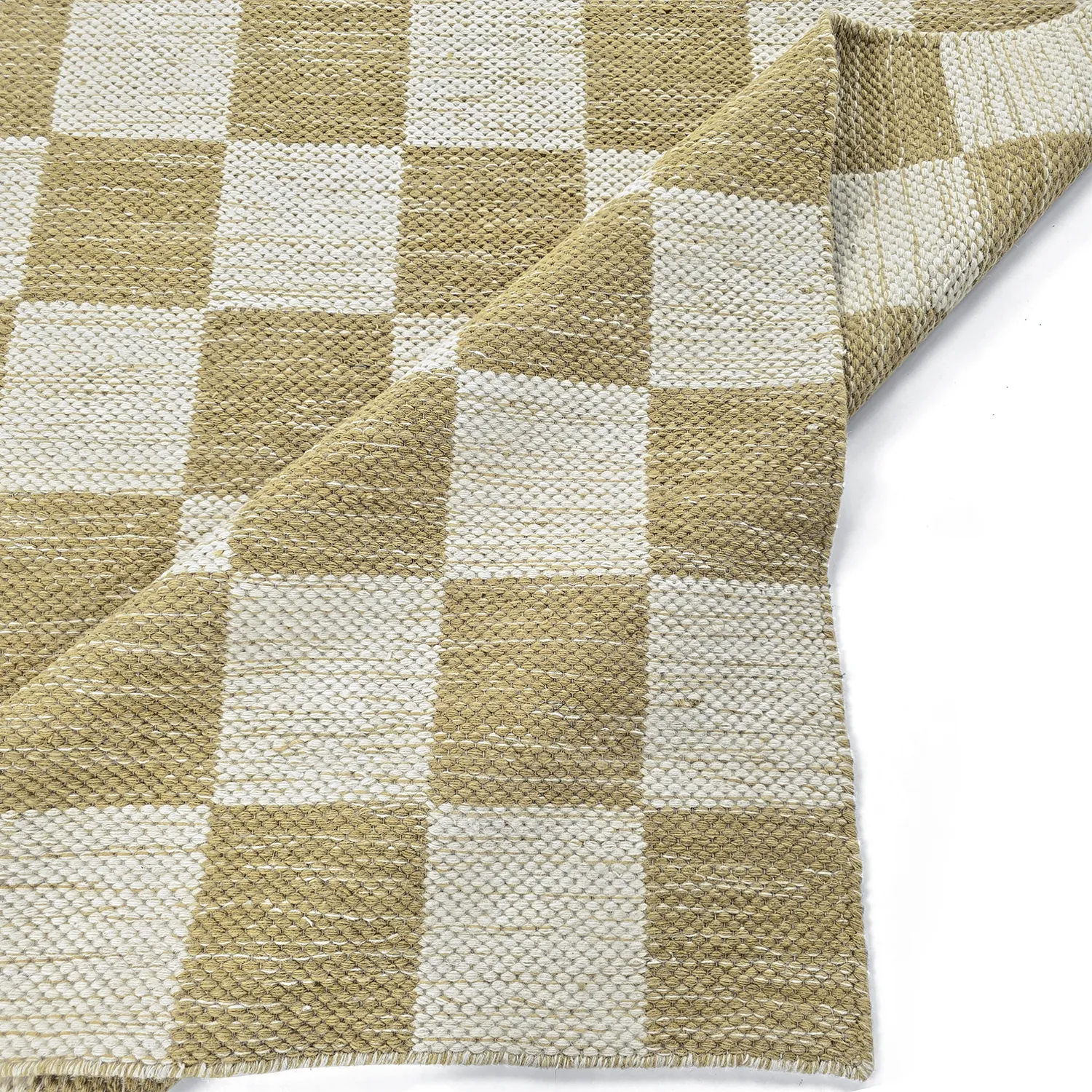 Uldtæppe - Dundee (gul/hvid)