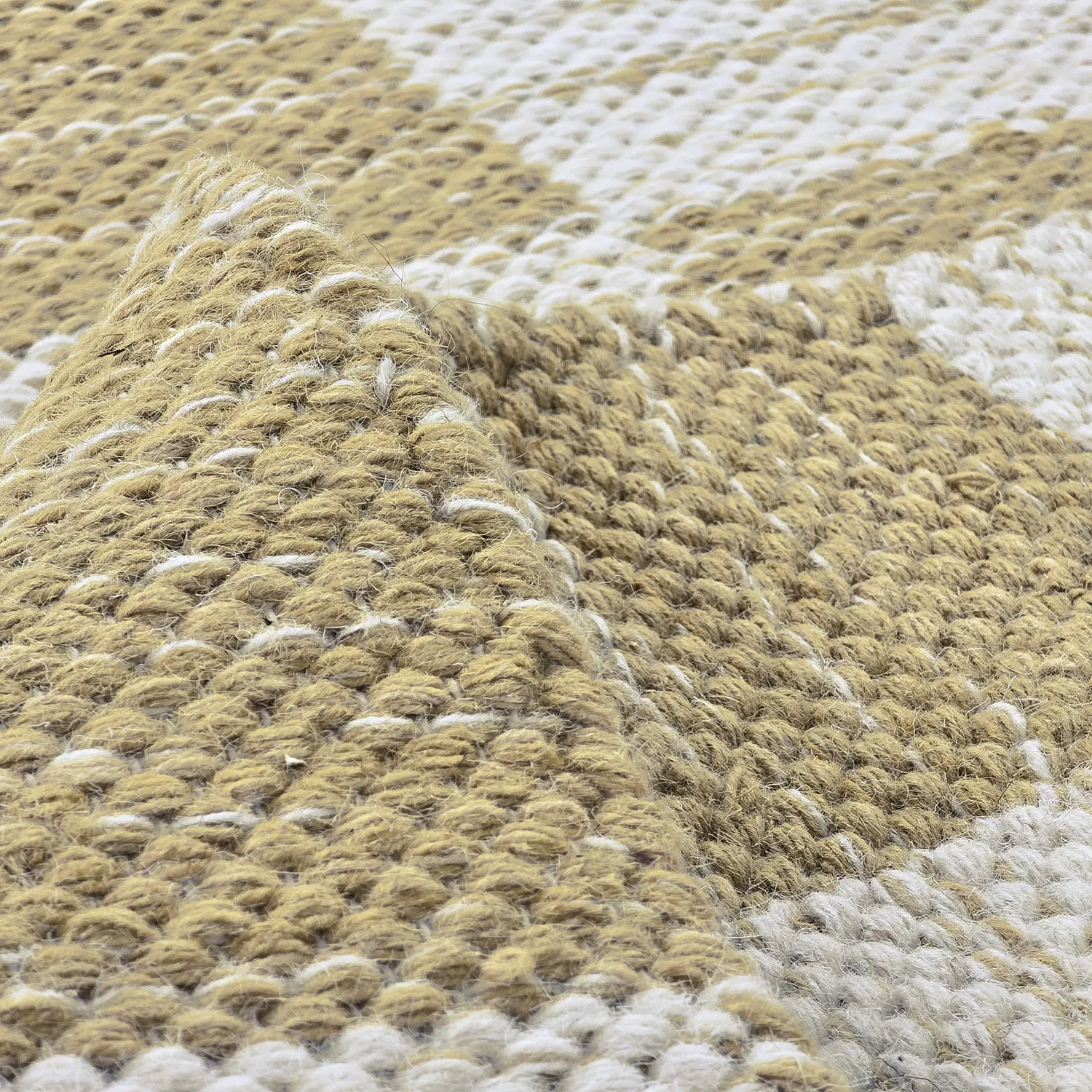 Uldtæppe - Dundee (gul/hvid)