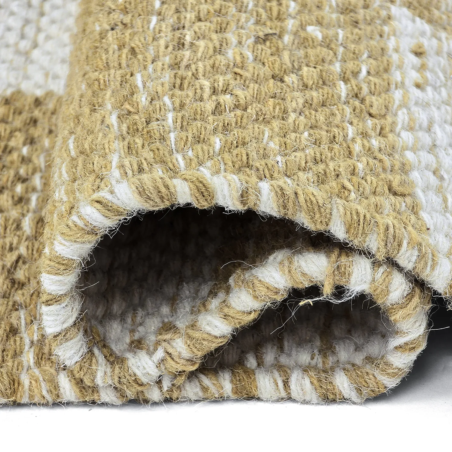 Uldtæppe - Dundee (gul/hvid)