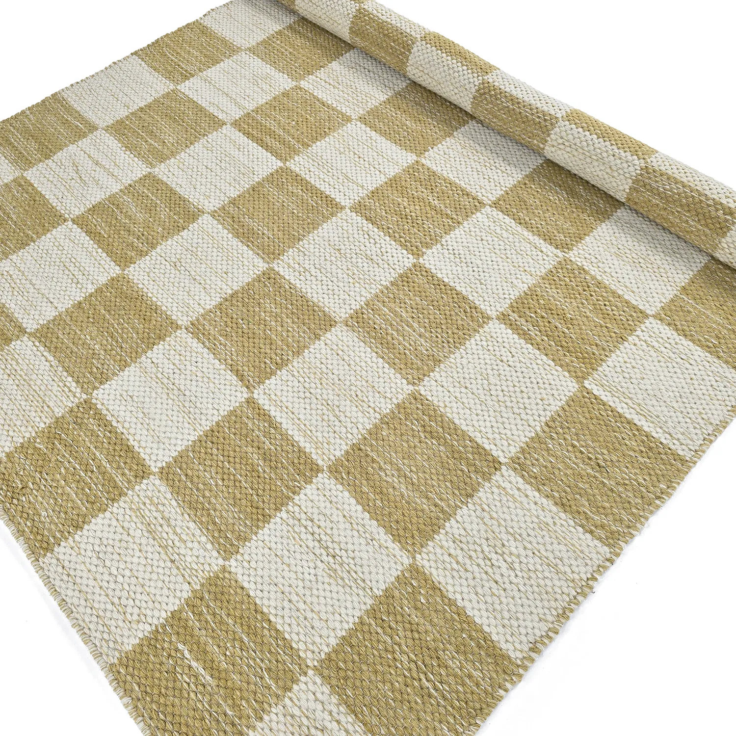 Uldtæppe - Dundee (gul/hvid)