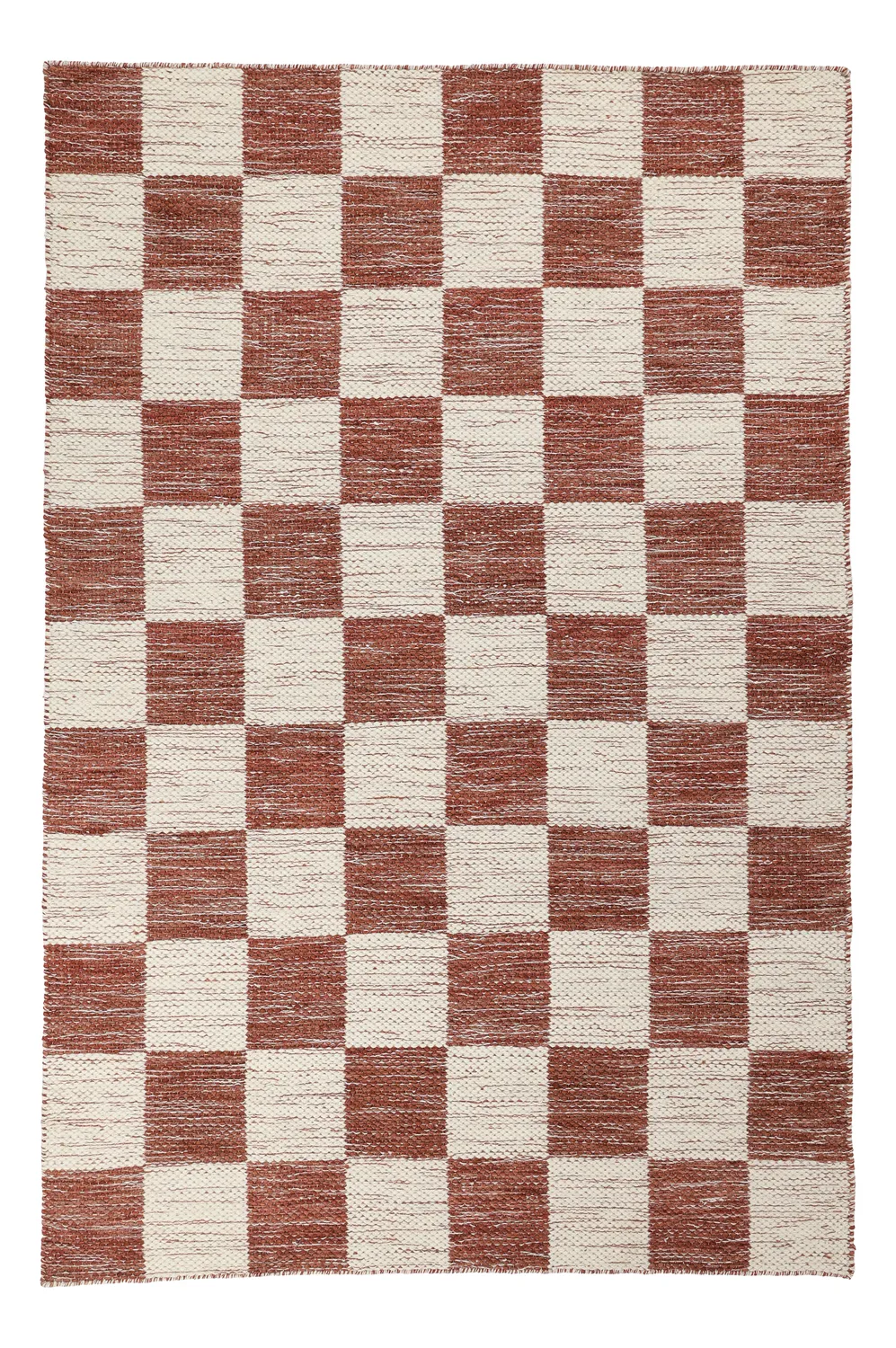 Uldtæppe - Dundee (rød/hvid)