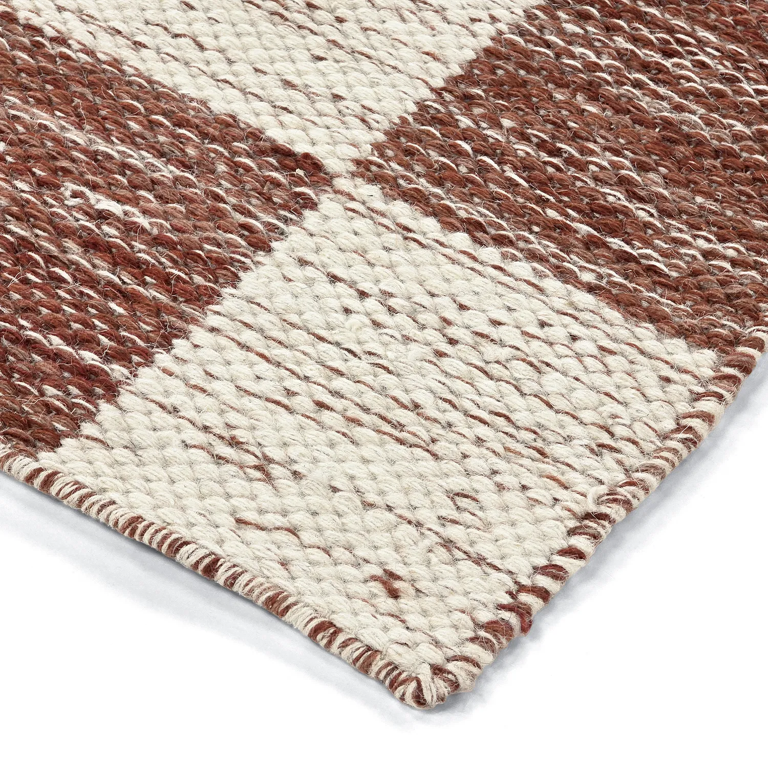 Uldtæppe - Dundee (rød/hvid)