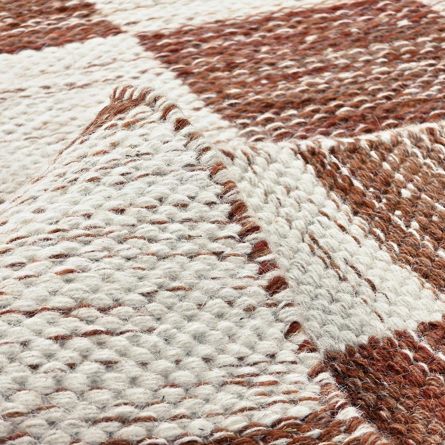 Uldtæppe - Dundee (rød/hvid)