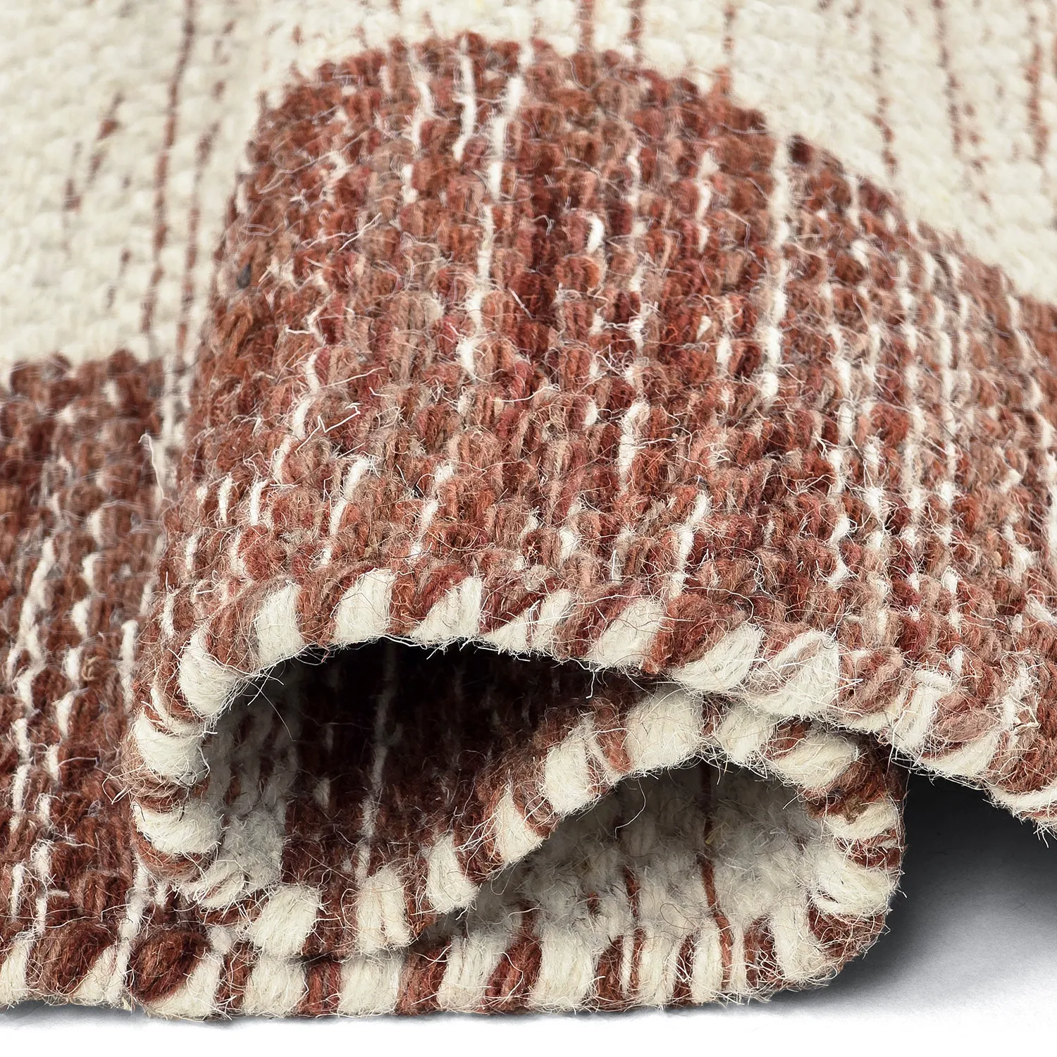 Uldtæppe - Dundee (rød/hvid)