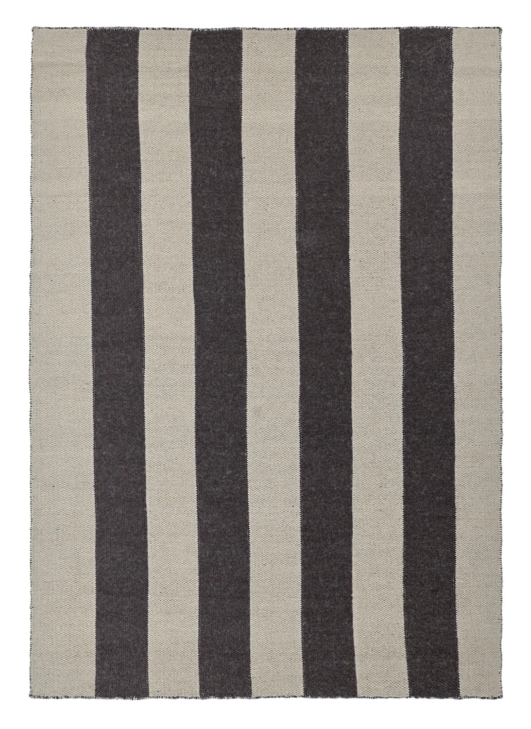 Uldtæppe - Garine (sort/beige)