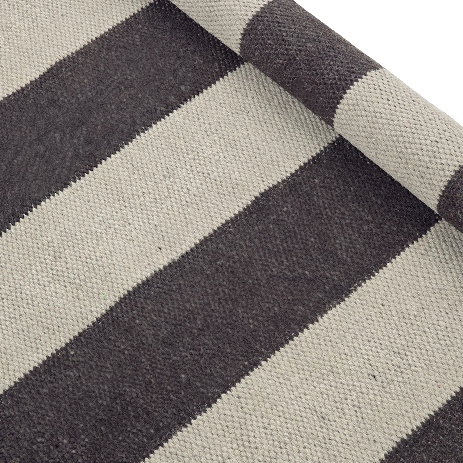 Uldtæppe - Garine (sort/beige)