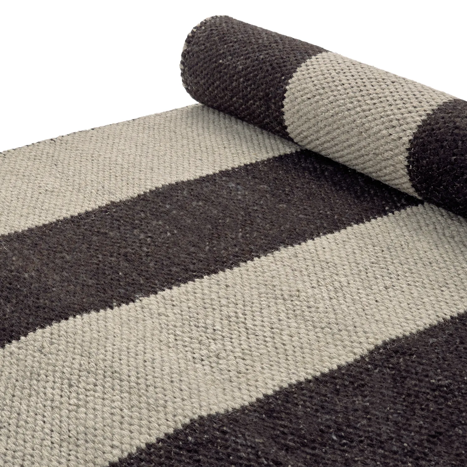Uldtæppe - Garine (sort/beige)