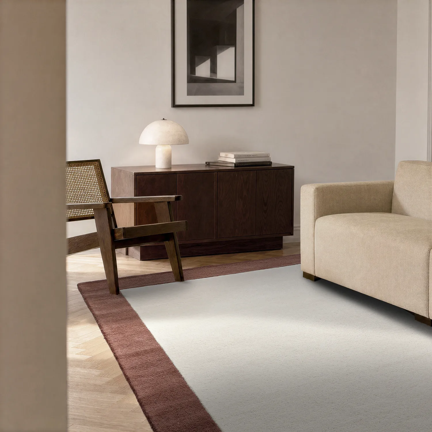 Uldtæppe - Gaya Hand Tufted Wool Premium (creme/brun)